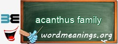 WordMeaning blackboard for acanthus family